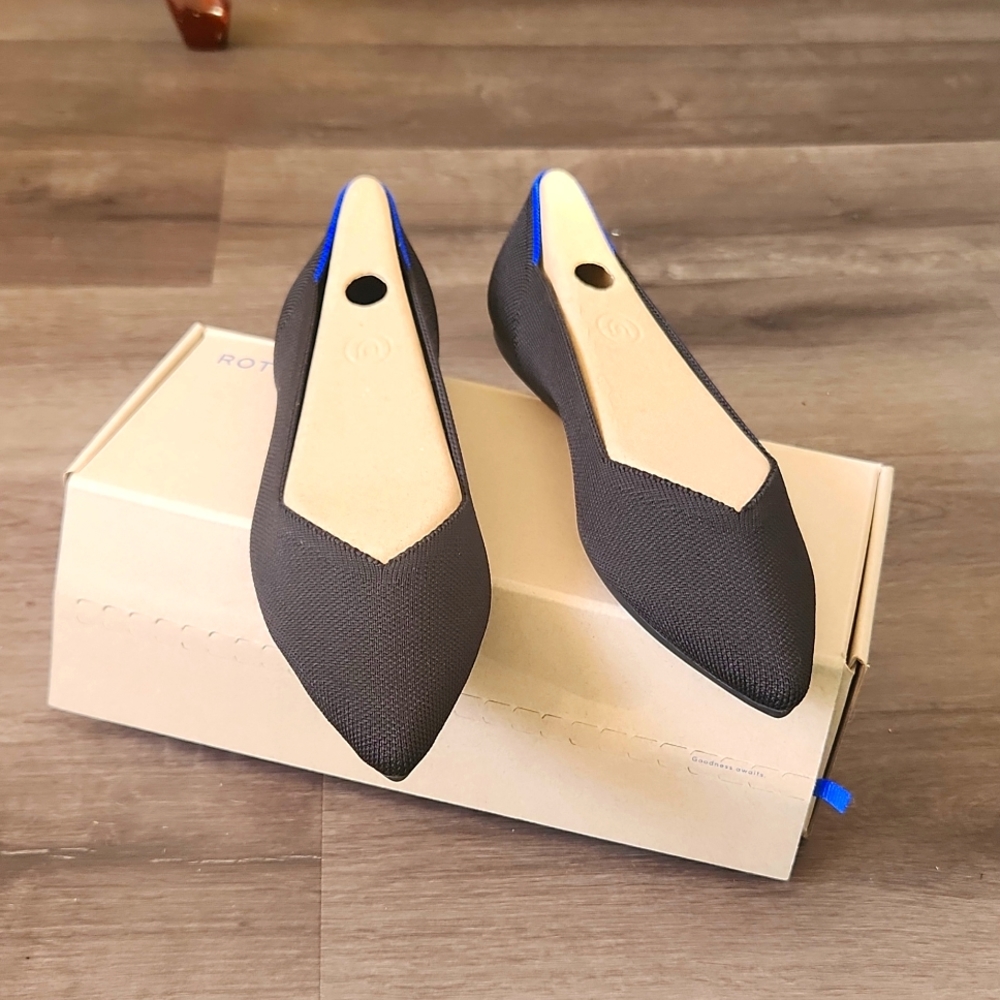 Rothy's black classic pointed flats